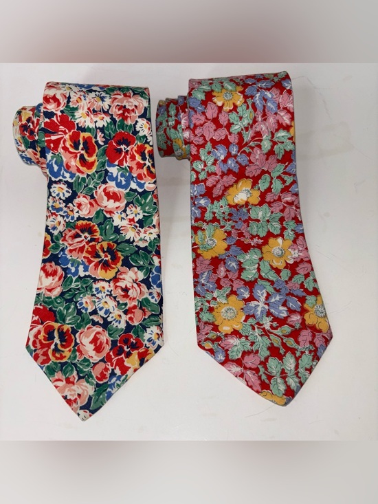 Liberty of London Other - Two Liberty of London Floral Ties Cotton Made USA Vintage Necktie